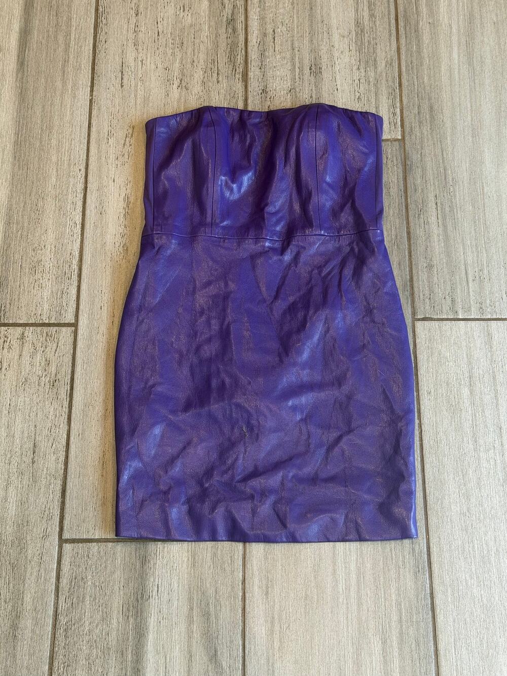 REVOLVE Generation Love Vegan Leather Yazin Mini Dress Purple size XS